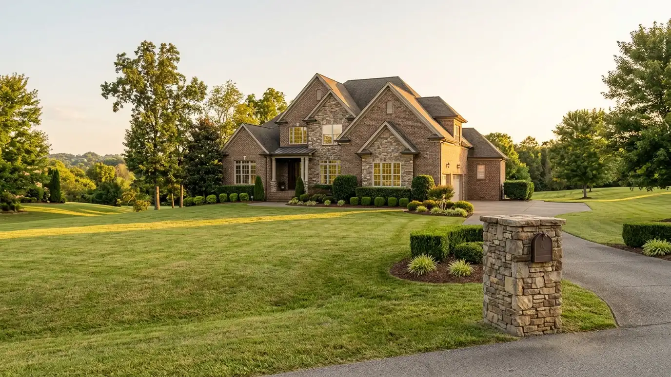 A green lawn at a Brentwood, Tennessee home