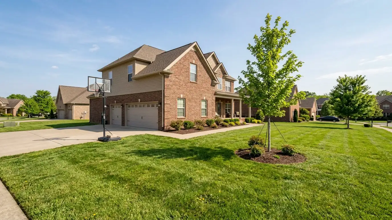 A green lawn at a Murfreesboro, Tennessee home